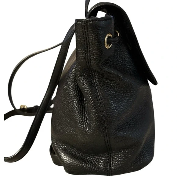 Kate Spade Black Pebbled Soft Leather Backpack Mulberry Street Breezy Small Bag - Picture 5 of 14